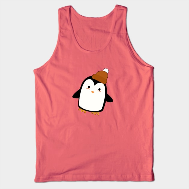 Kawaii Penguin with a beanie Tank Top by happinessinatee